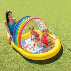 Make a Splash with the Rainbow Arch Spray Pool!