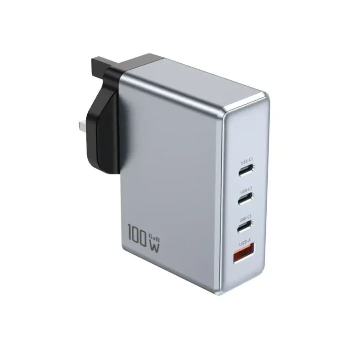 [GNGAN100WUKGY] Green Lion GaN Premium UK Plug Wall Charger 100W - Gray