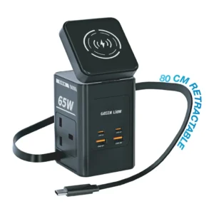 Green Lion GaN 65W Multi Port Travel Adapter - Black