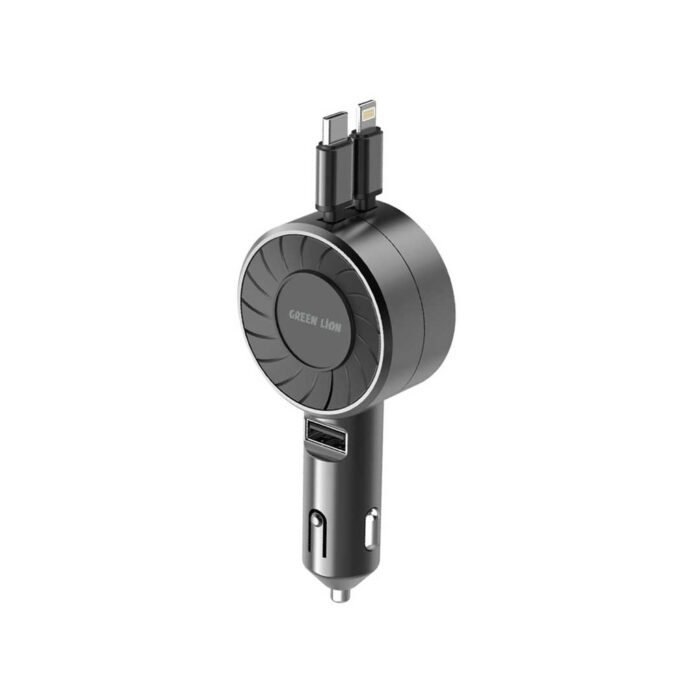 [GNTECC50WBK] Green Lion Telescopic 50W Car Charger - Black