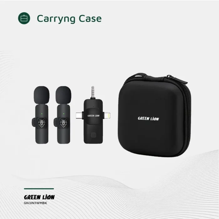 Green Lion 3 IN 1 Microphone Type-C - Lightning - Aux - Green (9)