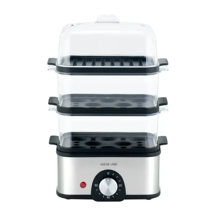 Green Lion 3-Tier Egg Cooker _ Vegetable Steamer 500W - Gray (3)
