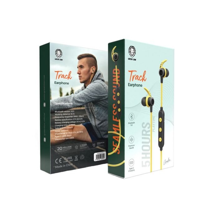 Green Lion Earphones & Earbuds Green Lion Track Earphone 5 Hours Talking Time Yellow [GNTRCKEPHYL]