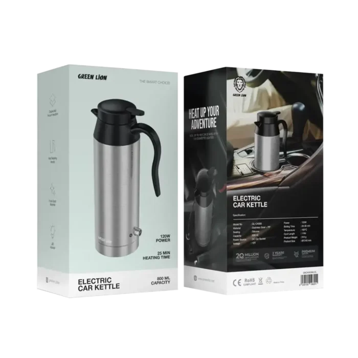 Green Lion Electric Car Kettle 800ML - Silver (1)