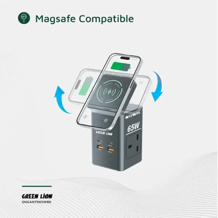 Green Lion GaN 65W Multi Port Travel Adapter - Black (3)