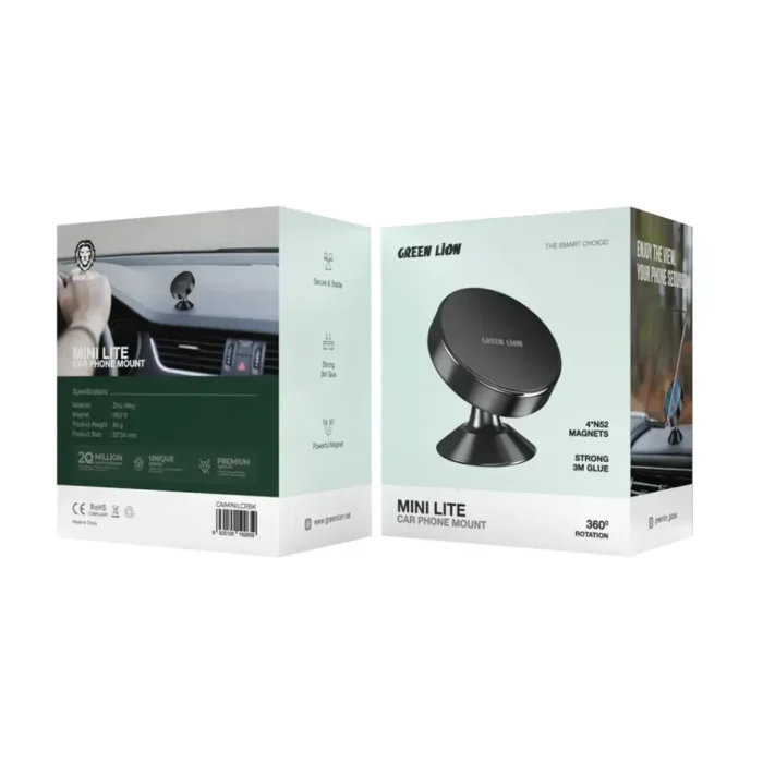 Green Lion Mini Lite Car Phone Mount - Black (2)