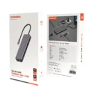 Porodo 9in1 USB-C Hub Type-C PD 100W HDMI Ethernet USB SD Card 3.5mm Aux - Grey