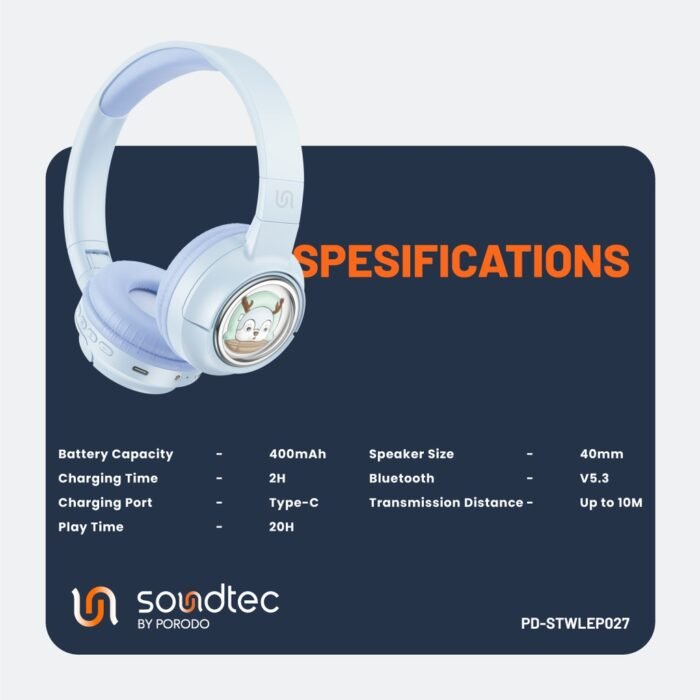 Porodo Soundtec Moose Wireless Kids Headphone (2)