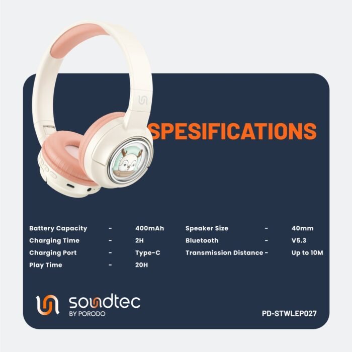 Porodo Soundtec Moose Wireless Kids Headphone (9)